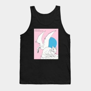 Dinosaur Cat Color Your Own Shirt Coloring Book Collage Rest Is Resistance Y2K Design Tank Top